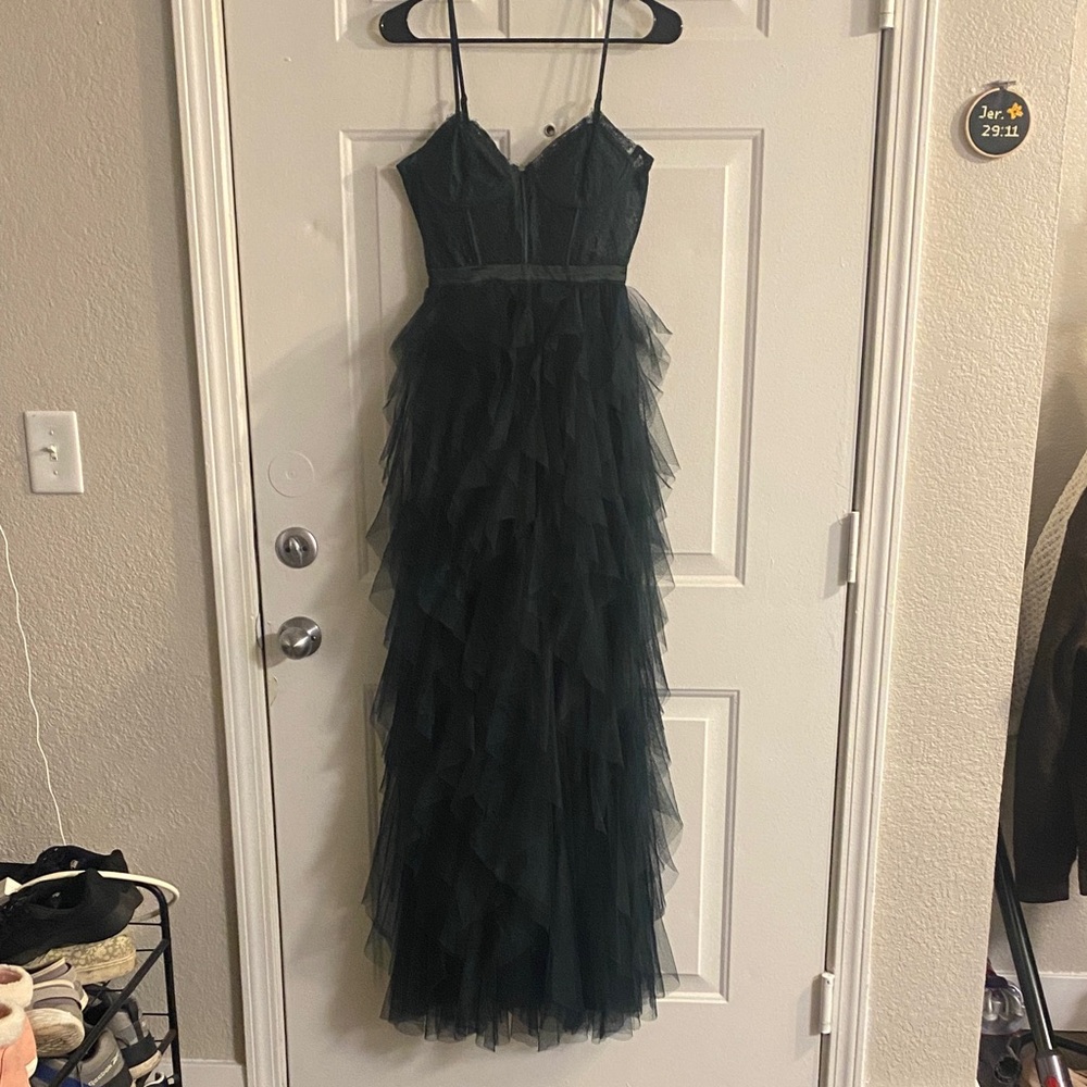 Elegant Dark Green Evening Gown